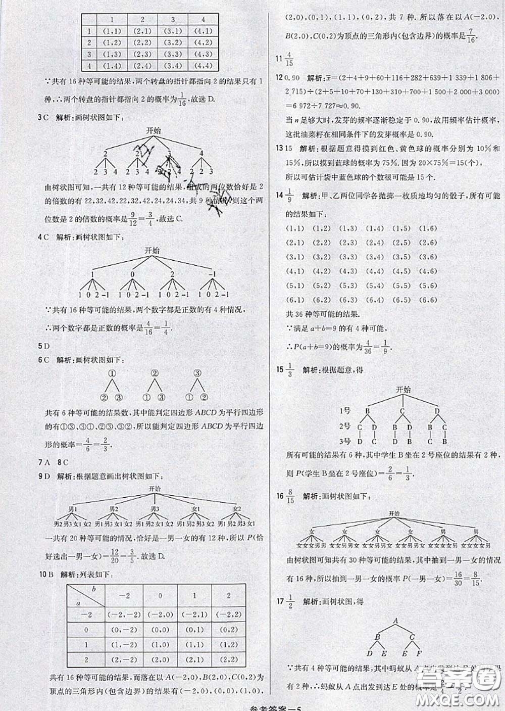 2020年秋1加1輕巧奪冠優(yōu)化訓(xùn)練九年級(jí)數(shù)學(xué)上冊(cè)北師版參考答案