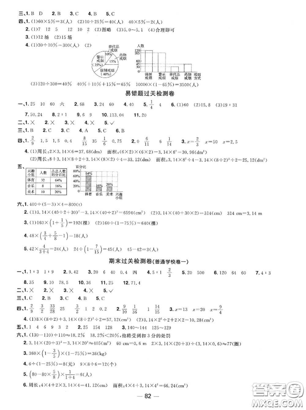 2020年秋陽光同學(xué)一線名師全優(yōu)好卷六年級數(shù)學(xué)上冊北師版參考答案