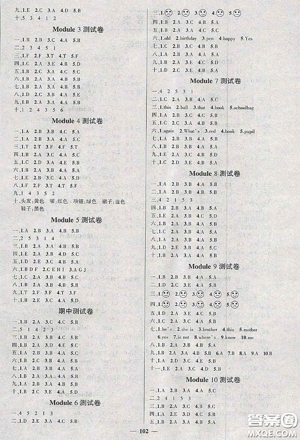 狀元成才路2020秋創(chuàng)優(yōu)作業(yè)100分導(dǎo)學(xué)案三年級英語上冊外研版答案