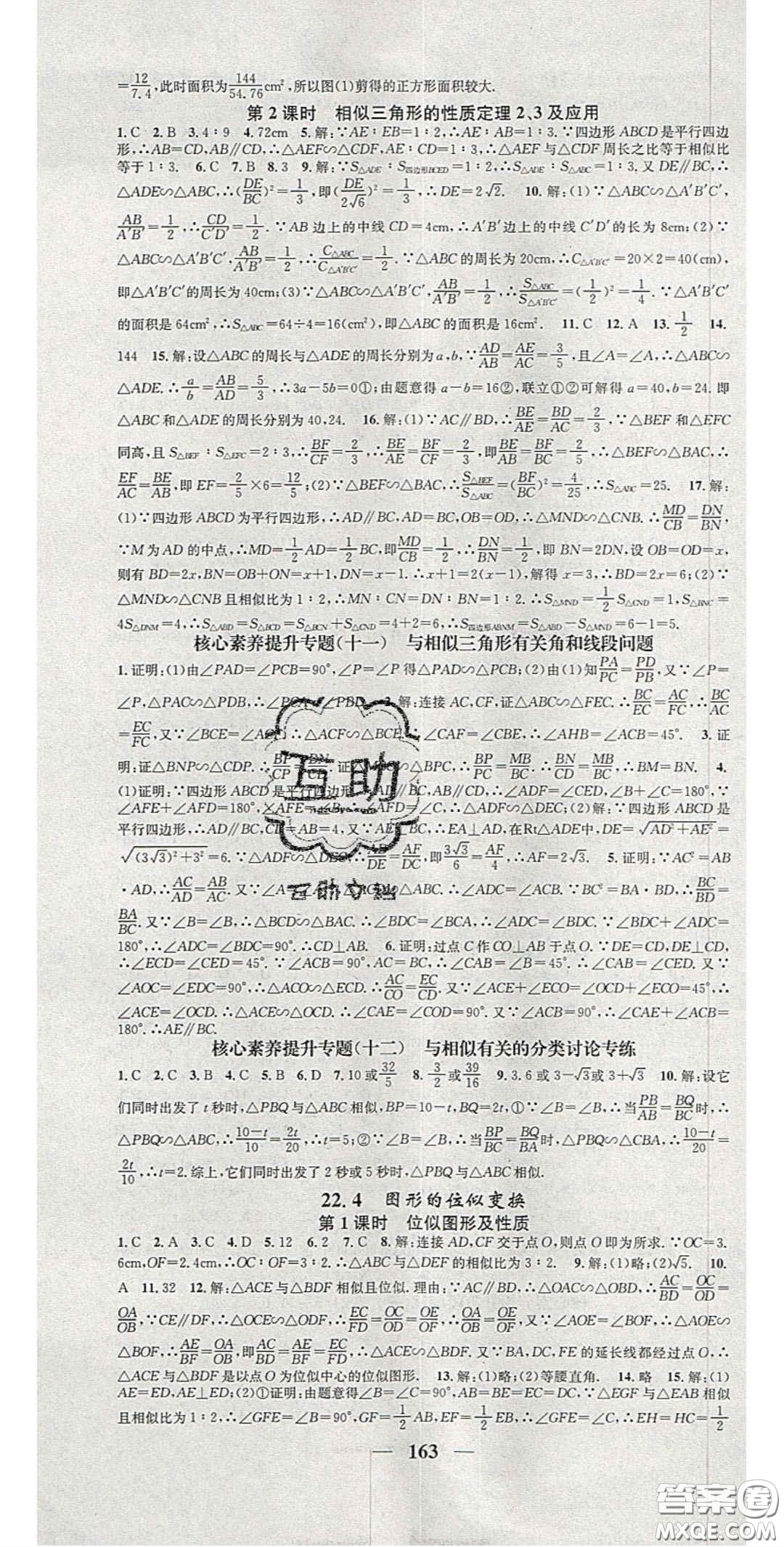 2020智慧學堂核心素養(yǎng)提升法九年級數(shù)學上冊滬科版安徽答案