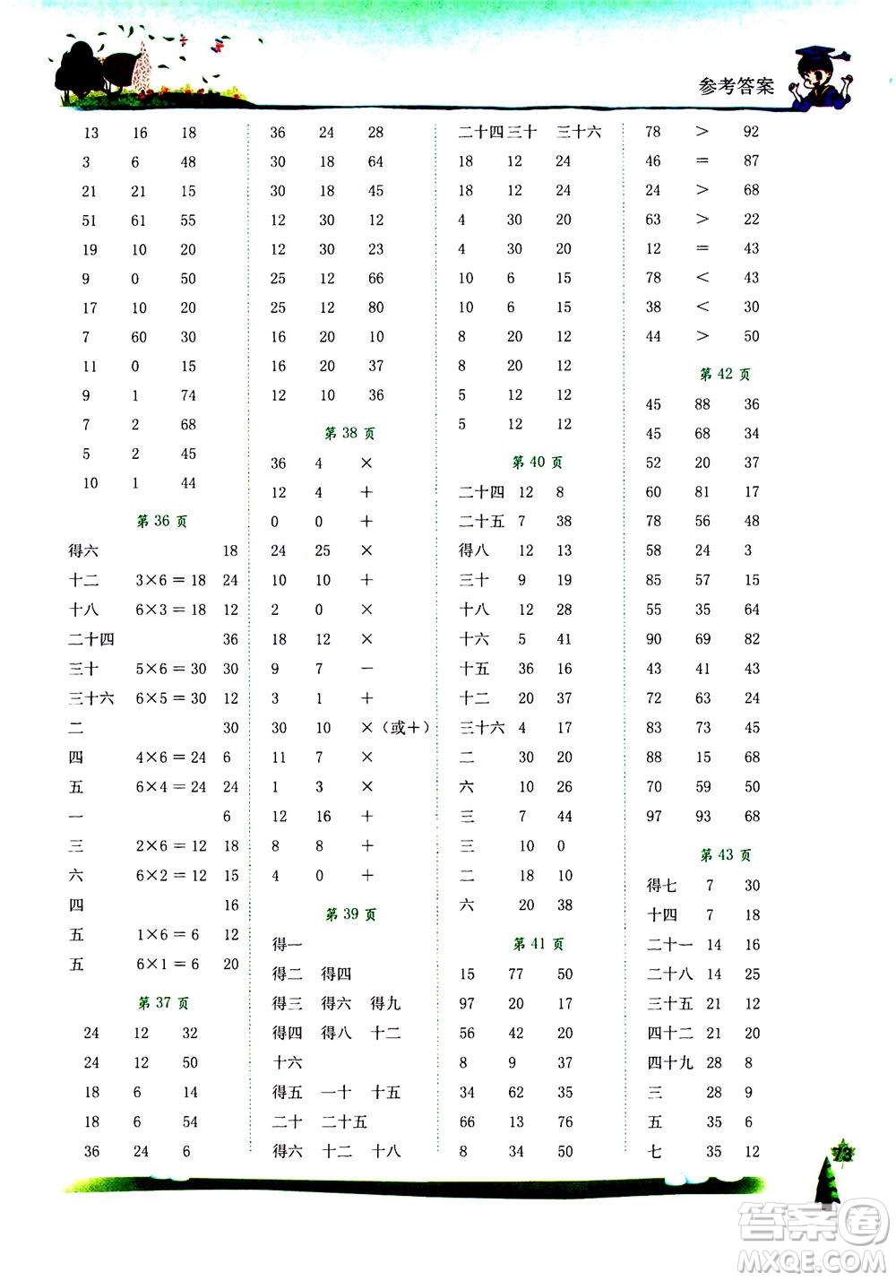 龍門書局2020年黃岡小狀元口算速算練習(xí)冊二年級上冊數(shù)學(xué)R人教版答案