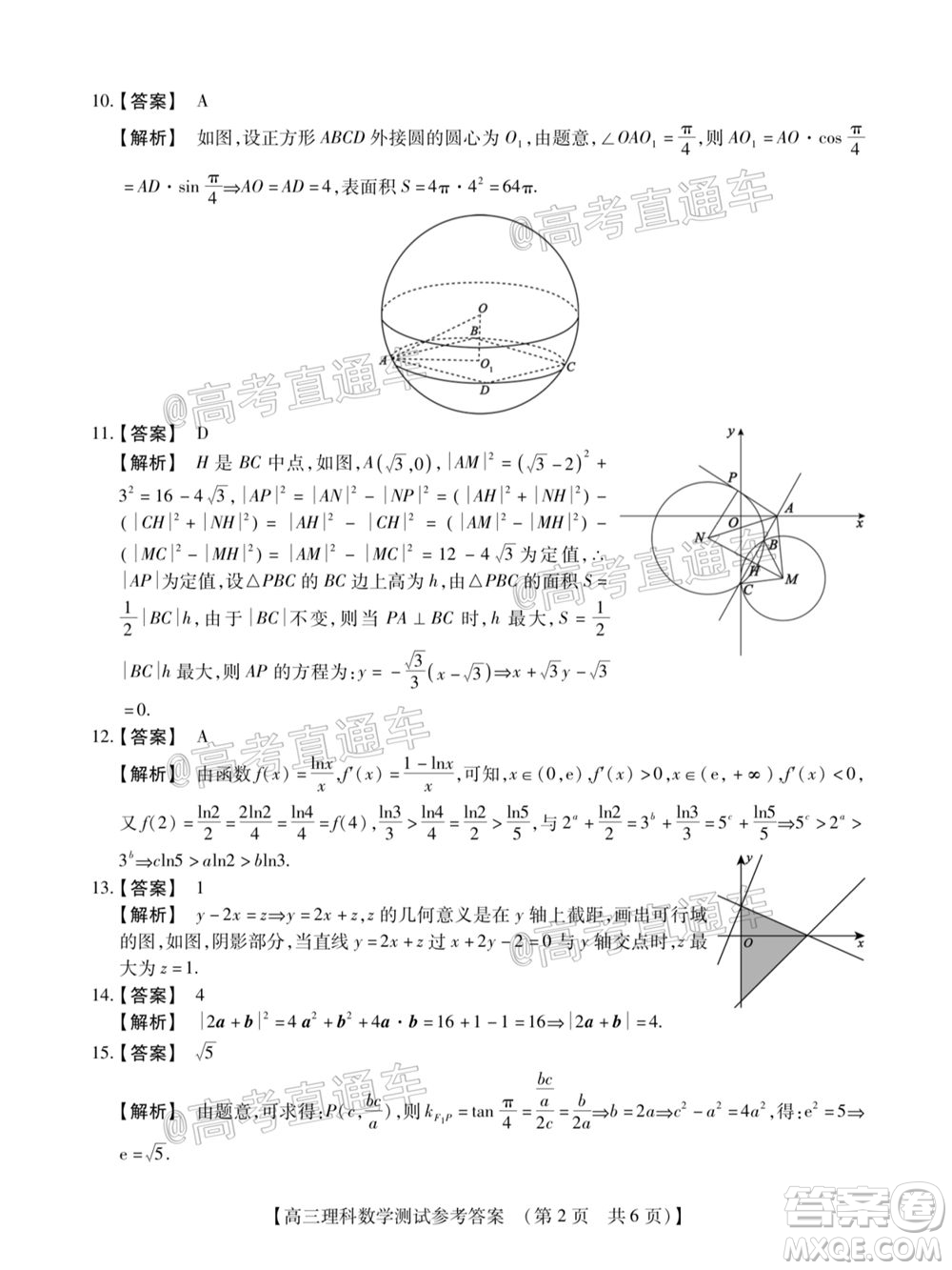 非凡吉創(chuàng)2020-2021學(xué)年高三年級模擬調(diào)研考試?yán)砜茢?shù)學(xué)答案