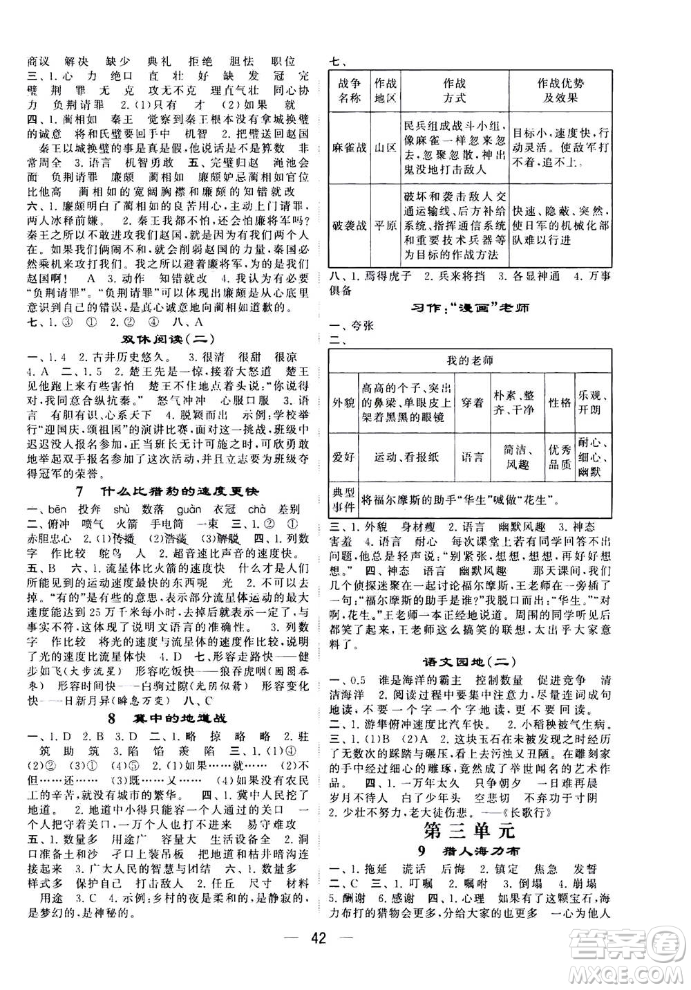 河海大學(xué)出版社2020年棒棒堂同步練習(xí)加單元測(cè)評(píng)語(yǔ)文五年級(jí)上冊(cè)RJ人教版答案