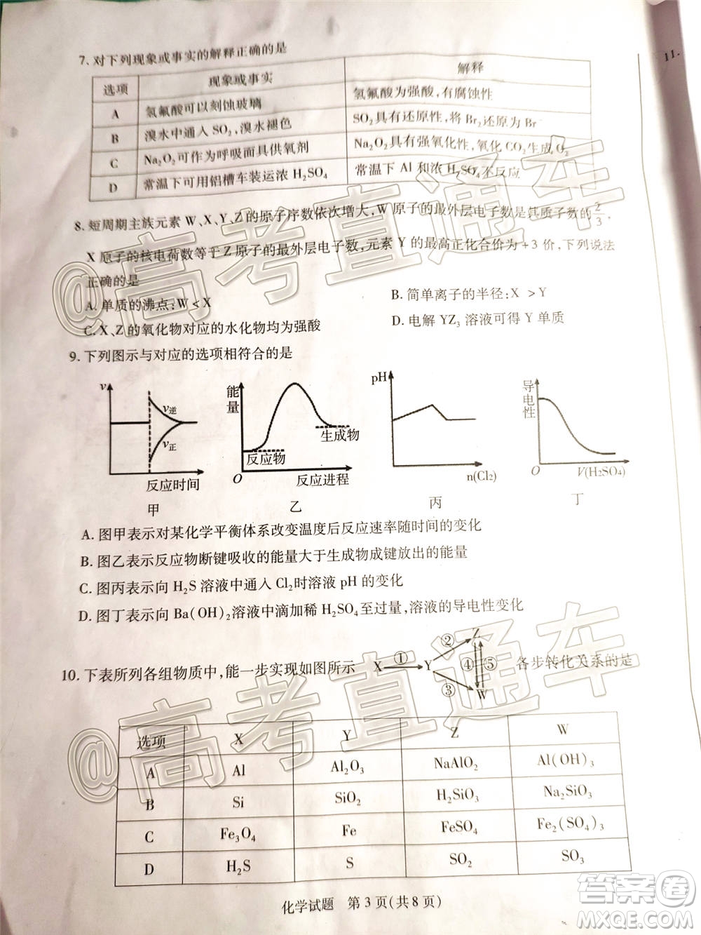 合肥市2021屆高三調(diào)研性檢測(cè)化學(xué)試題及答案