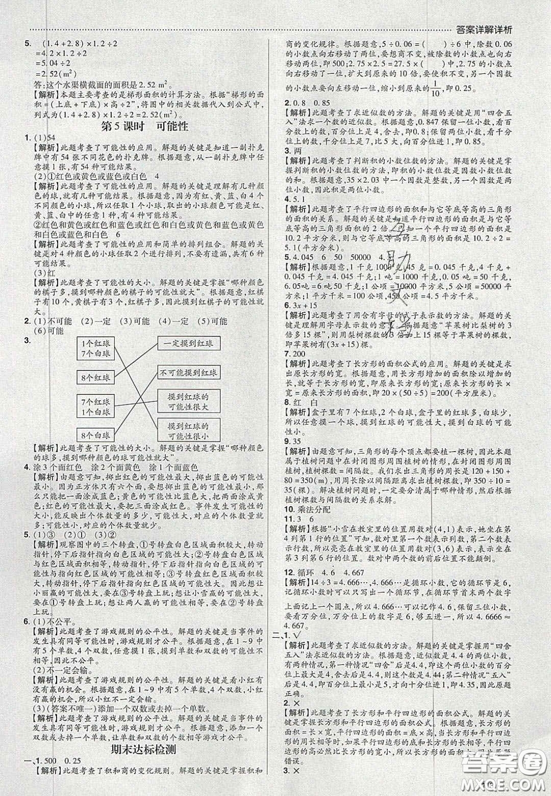 2020年學(xué)習(xí)委員小學(xué)數(shù)學(xué)五年級上冊人教版答案