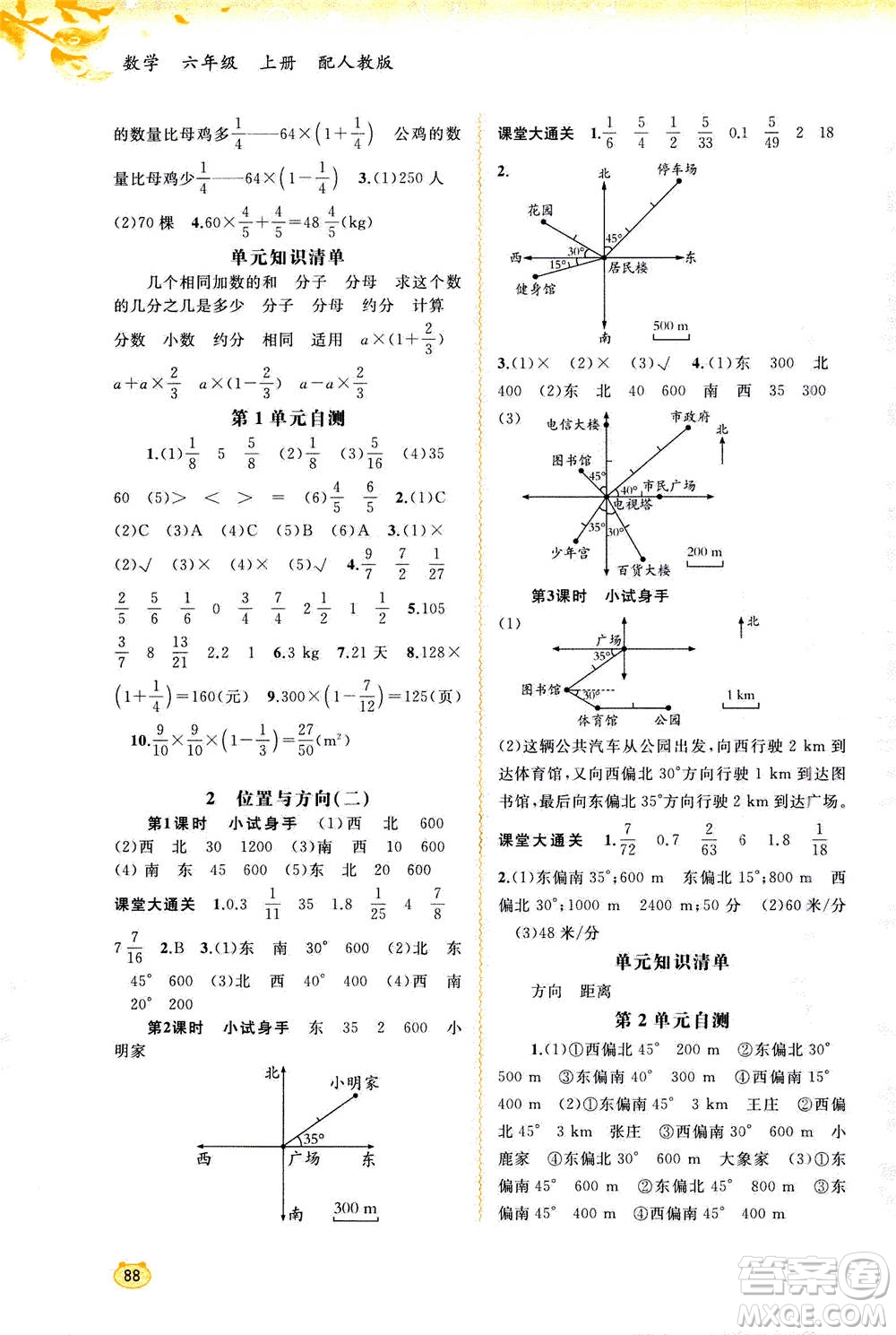 2020年新課程學(xué)習(xí)與測(cè)評(píng)同步學(xué)習(xí)數(shù)學(xué)六年級(jí)上冊(cè)人教版答案