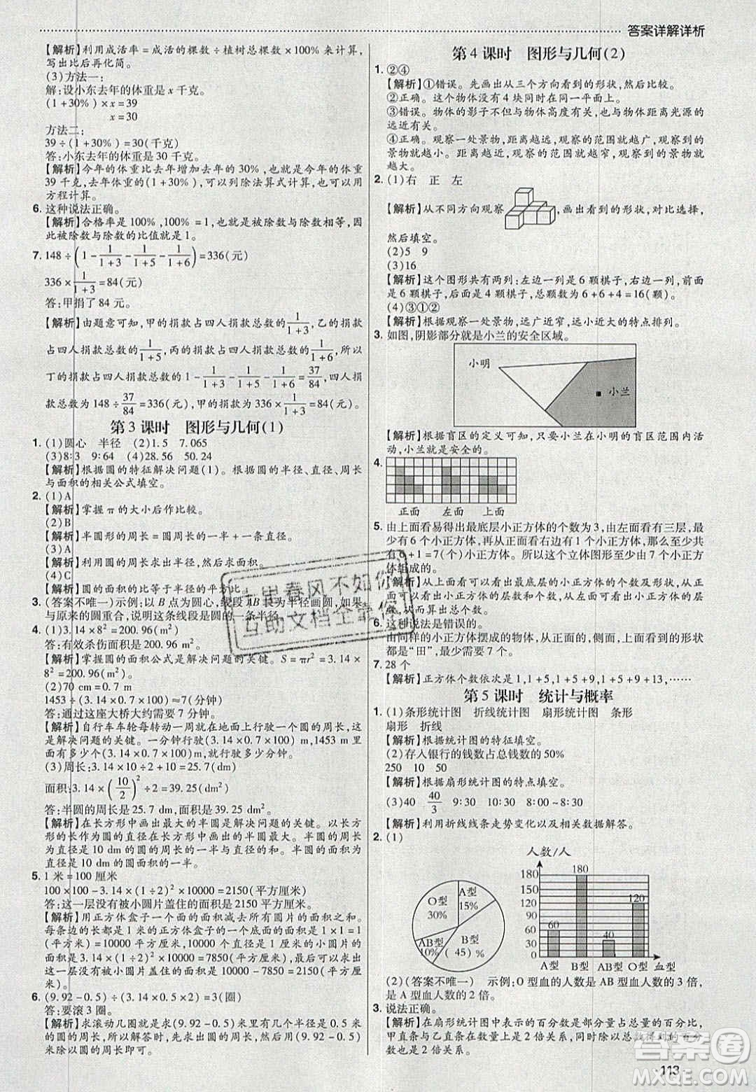 2020年學習委員小學數(shù)學六年級上冊北師大版答案