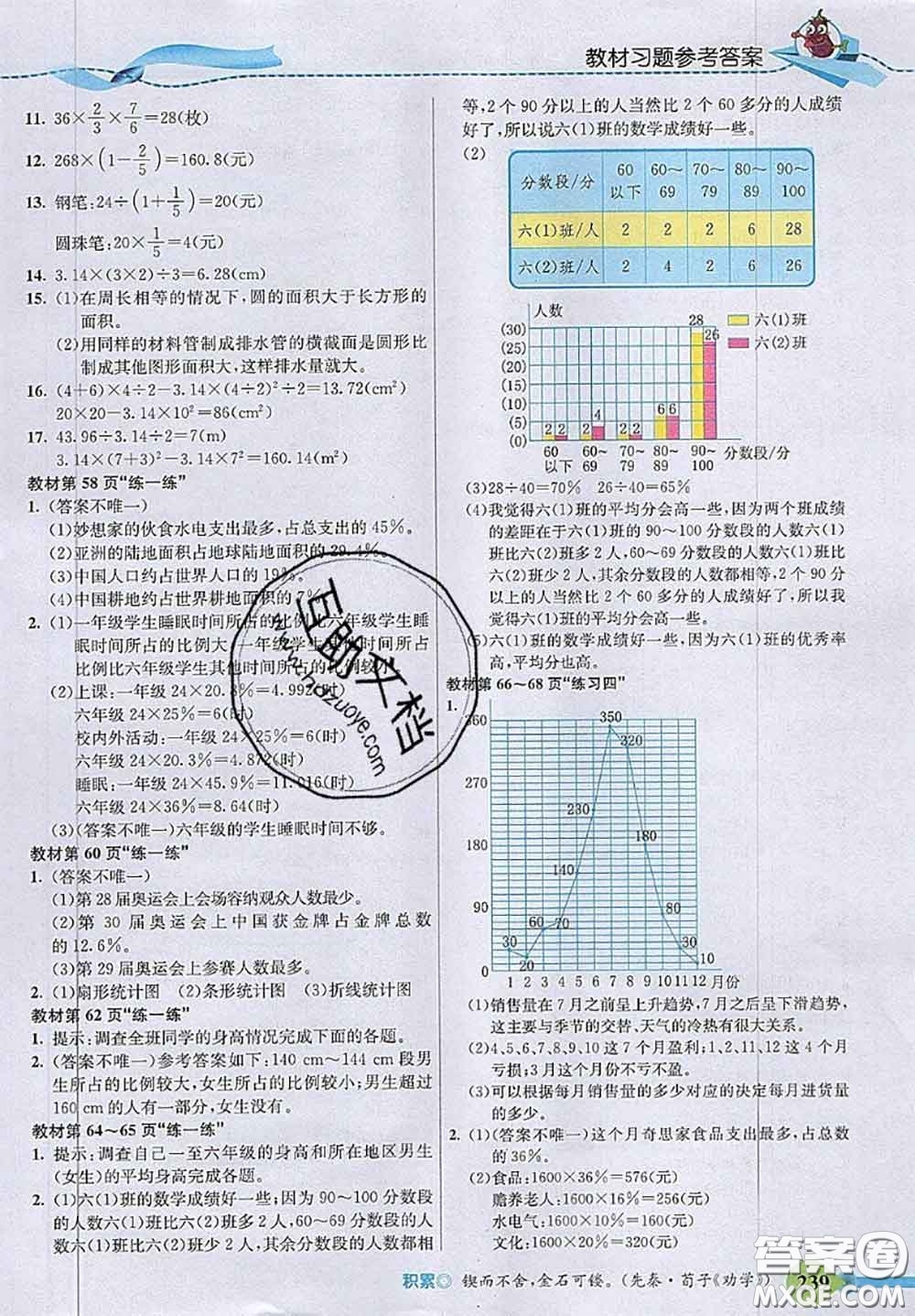 北京師范大學(xué)出版社2020秋五E課堂六年級數(shù)學(xué)上冊北師版答案