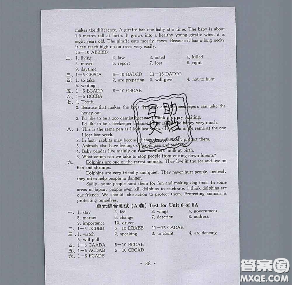 2020年綜合素質(zhì)學英語隨堂反饋2八年級上冊參考答案