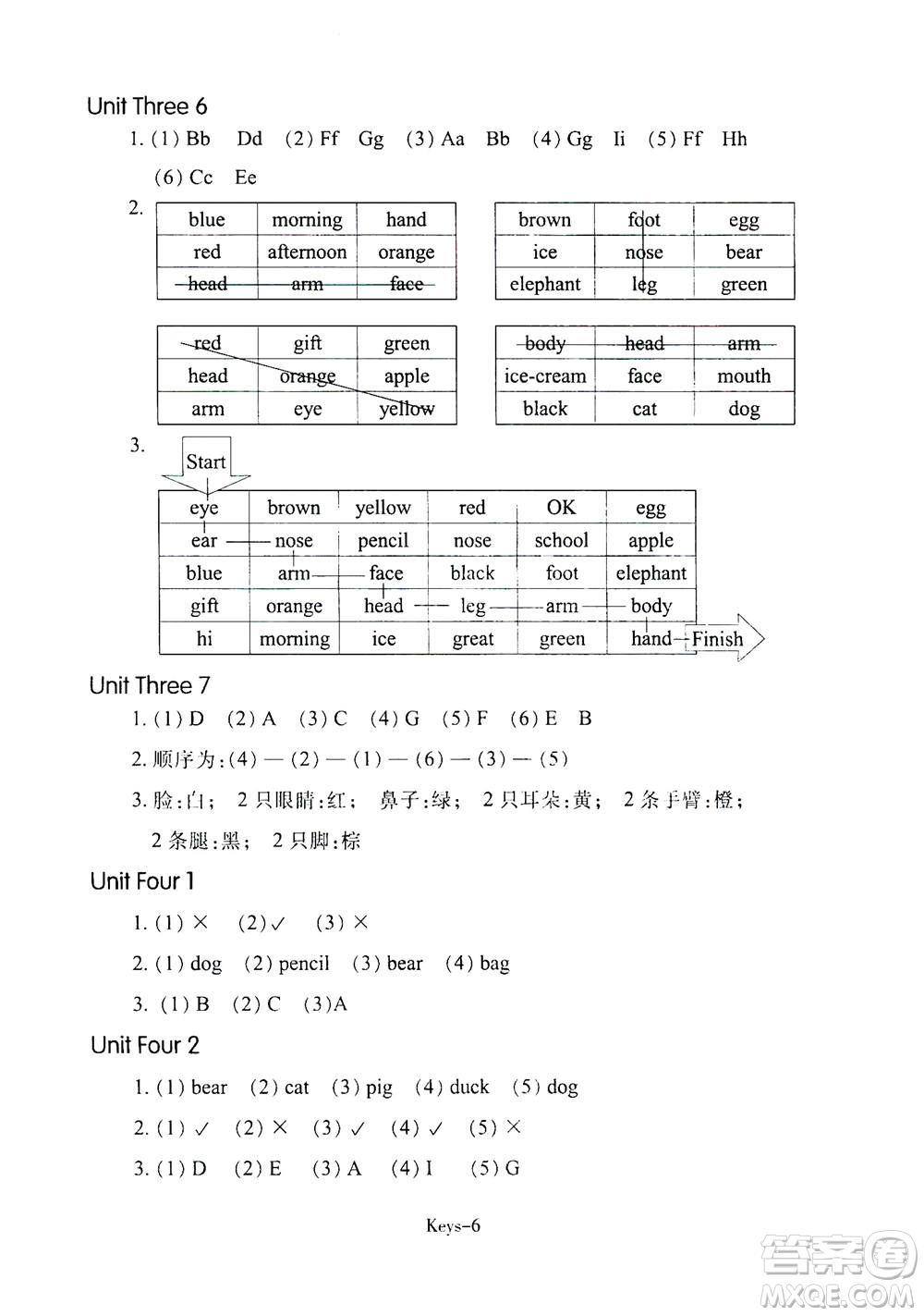 浙江少年兒童出版社2020年每課一練小學(xué)英語三年級上冊R人教版答案