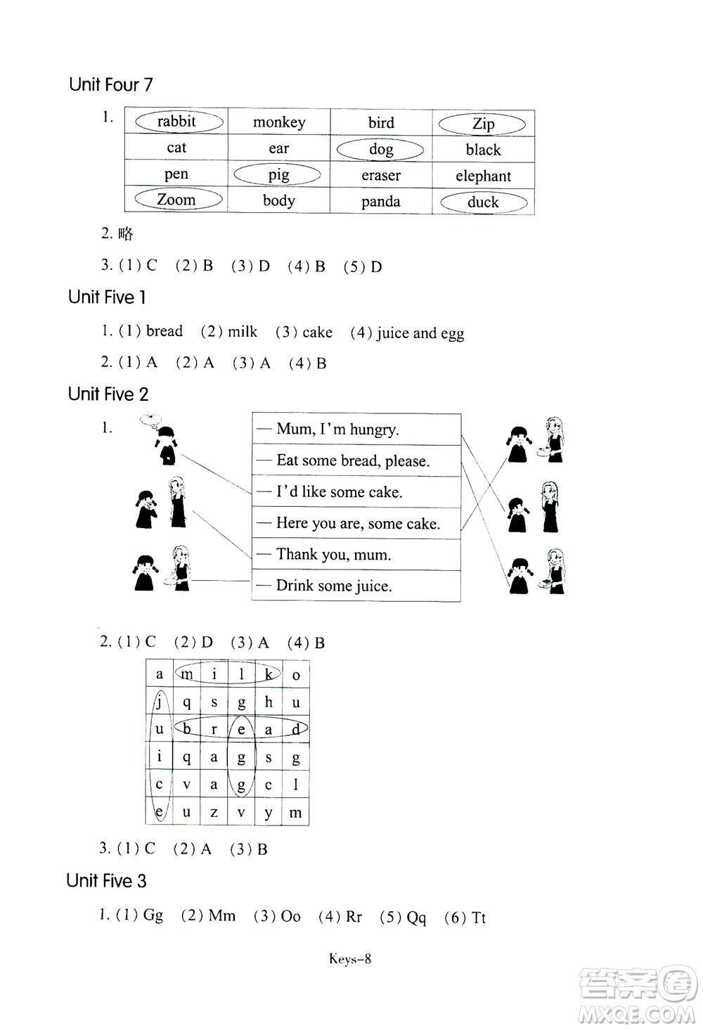 浙江少年兒童出版社2020年每課一練小學(xué)英語三年級上冊R人教版答案