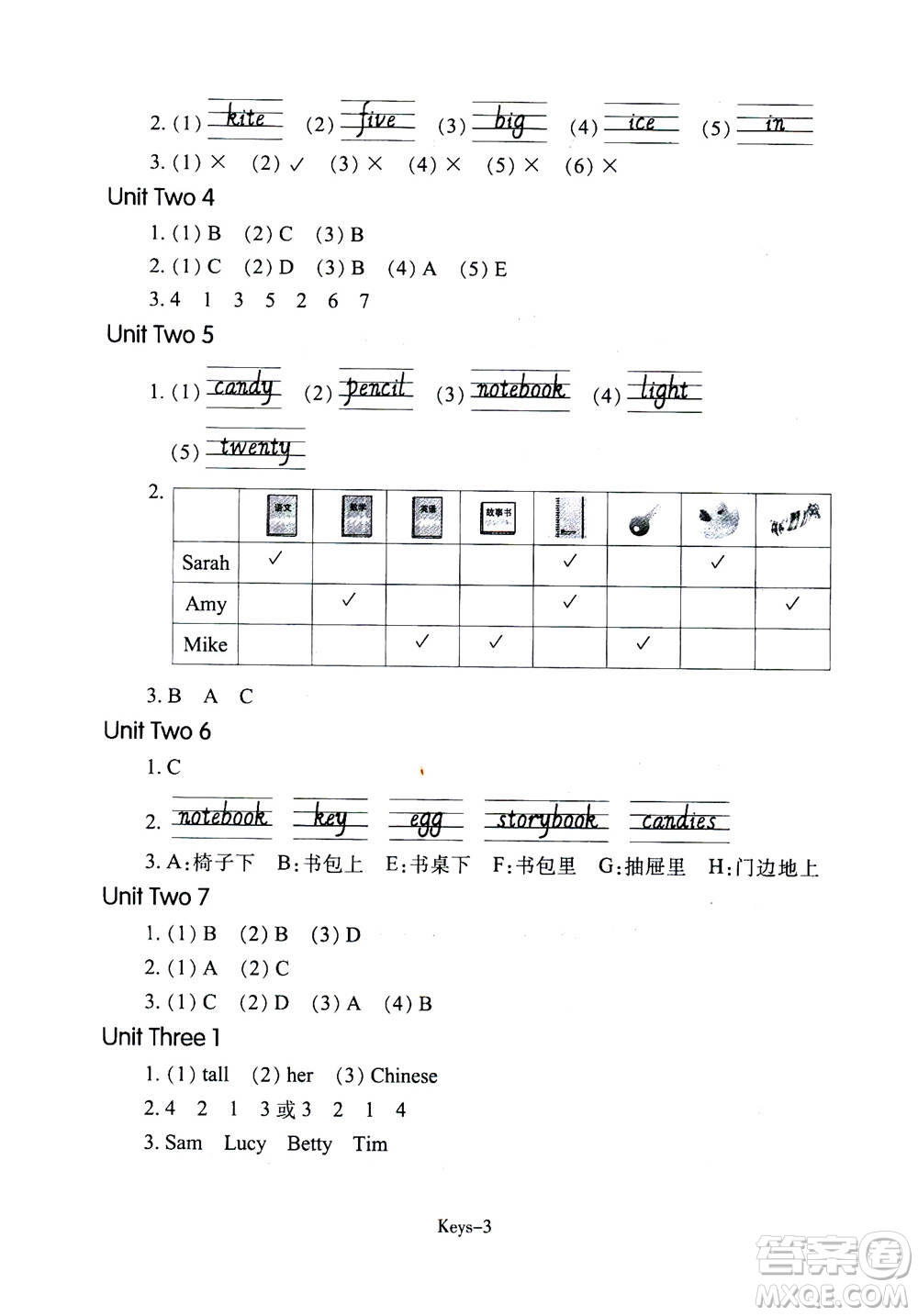 浙江少年兒童出版社2020年每課一練小學(xué)英語四年級上冊R人教版答案