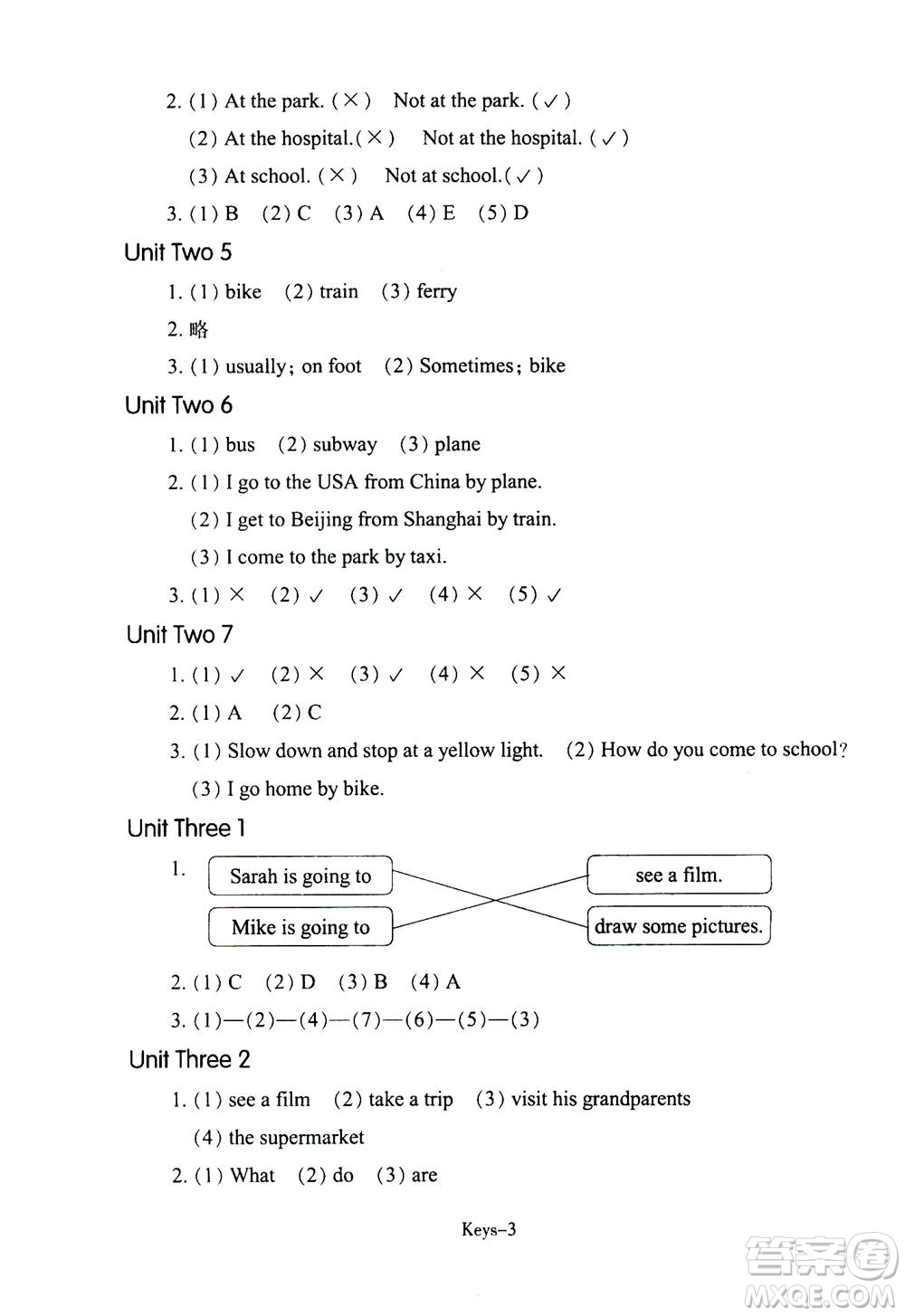 浙江少年兒童出版社2020年每課一練小學(xué)英語(yǔ)六年級(jí)上冊(cè)R人教版答案