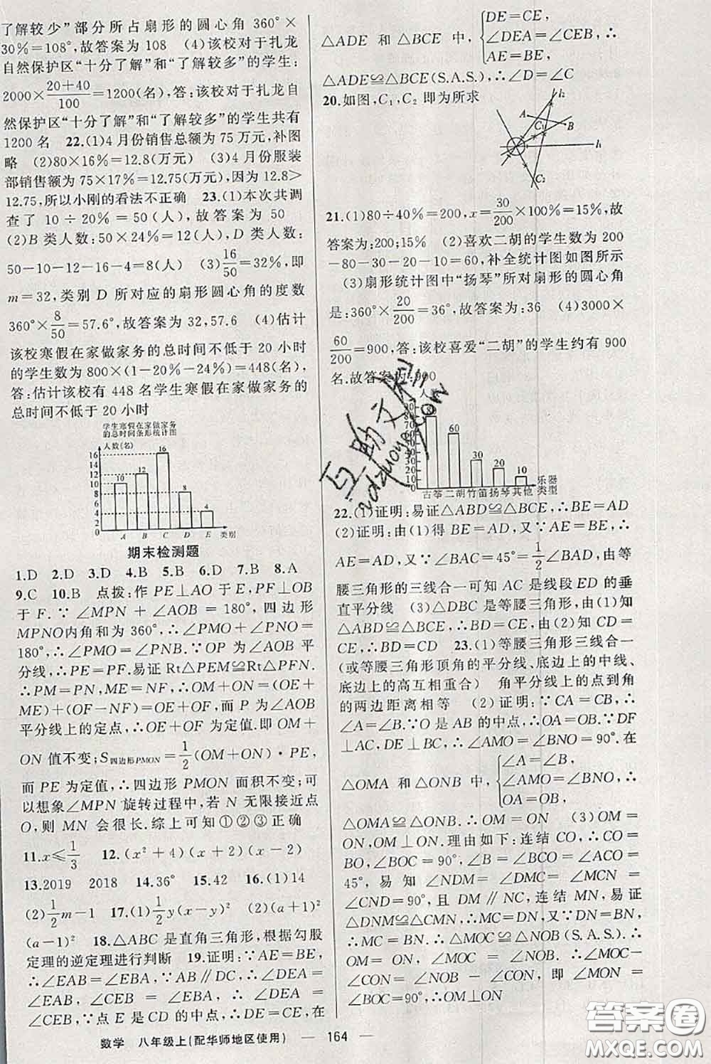 新疆青少年出版社2020秋原創(chuàng)新課堂八年級數(shù)學(xué)上冊華師版答案