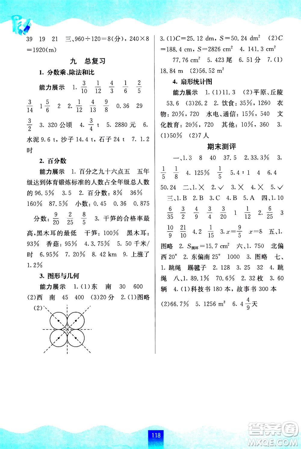 廣西教育出版社2020年自主學(xué)習(xí)能力測評數(shù)學(xué)六年級上冊人教版答案