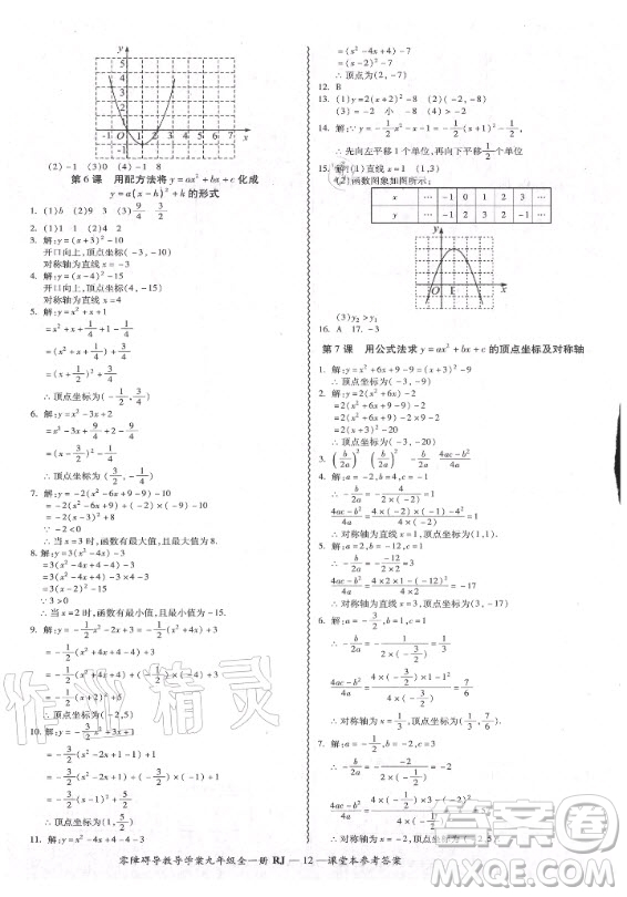 廣州出版社2020年零障礙導(dǎo)教導(dǎo)學(xué)案數(shù)學(xué)九年級(jí)全一冊(cè)人教版答案