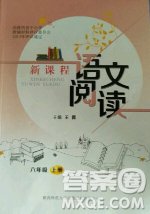 陜西師范大學(xué)出版總社有限公司2020年新課程語文閱讀六年級上冊人教版答案