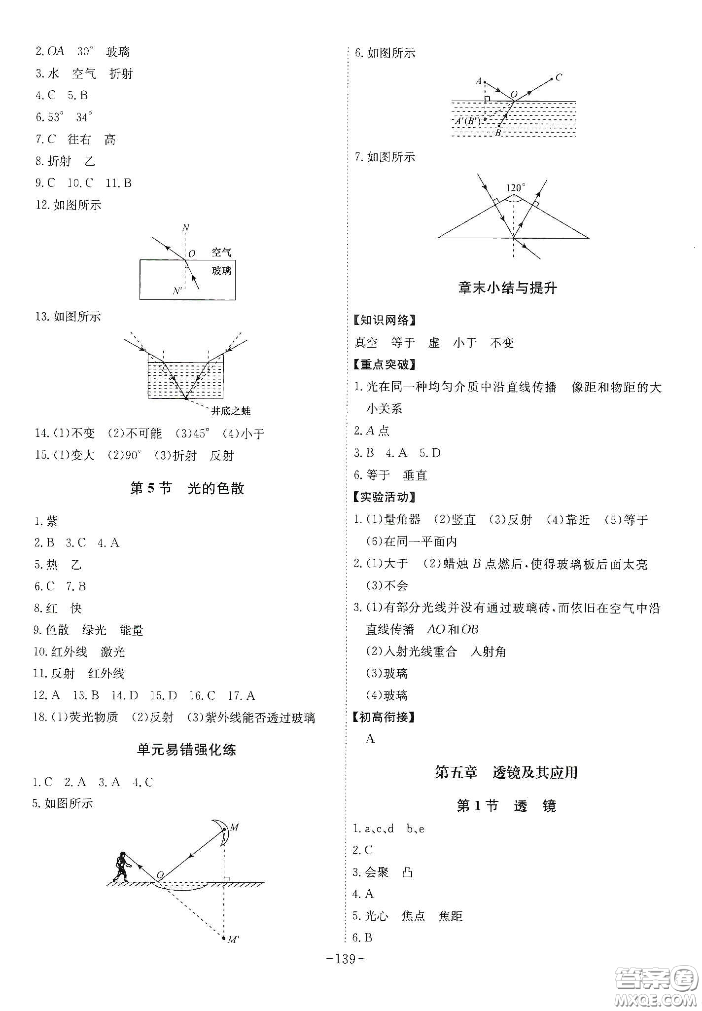 安徽師范大學(xué)出版社2020木牘教育課時(shí)A計(jì)劃八年級(jí)物理上冊(cè)人教版答案