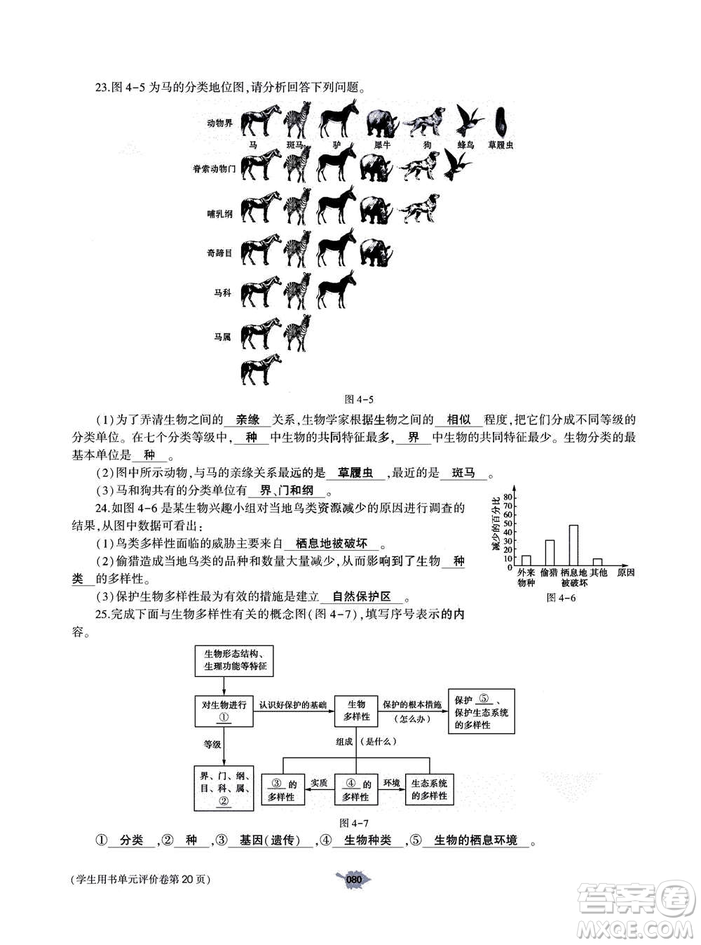 大象出版社2020年基礎(chǔ)訓(xùn)練八年級上冊生物學(xué)人教版答案