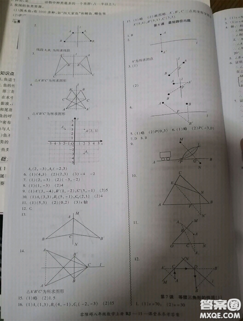 廣州出版社2020秋零障礙導(dǎo)教導(dǎo)學(xué)案八年級(jí)數(shù)學(xué)上冊(cè)人教版答案