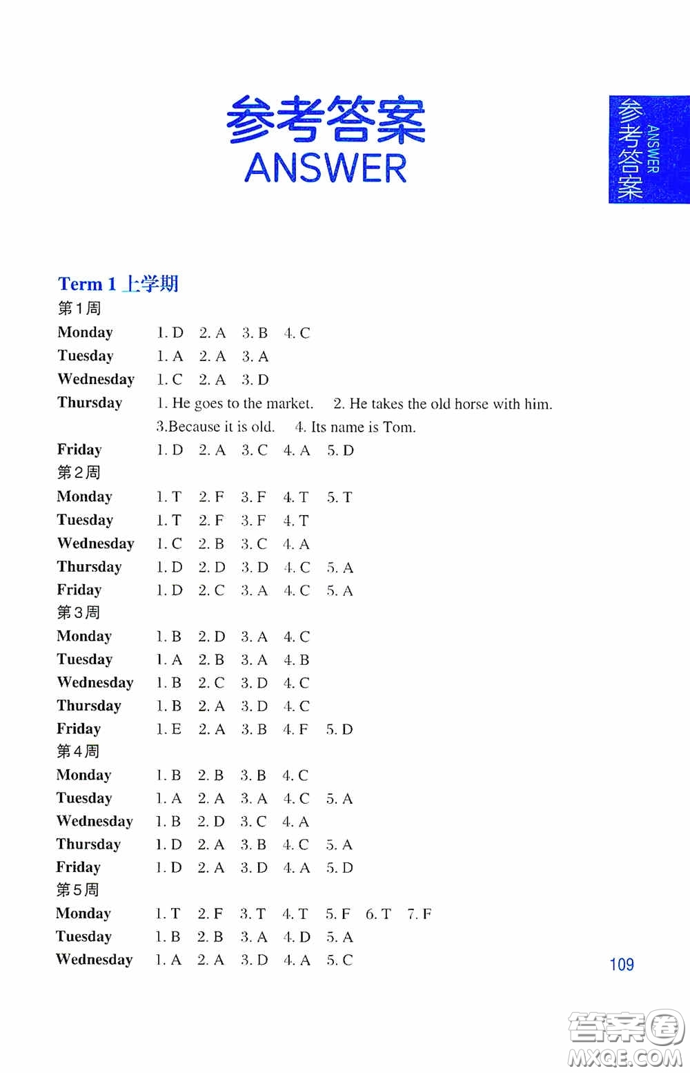 華東理工大學(xué)出版社2020周計劃小學(xué)英語閱讀強(qiáng)化訓(xùn)練三年級第二版答案