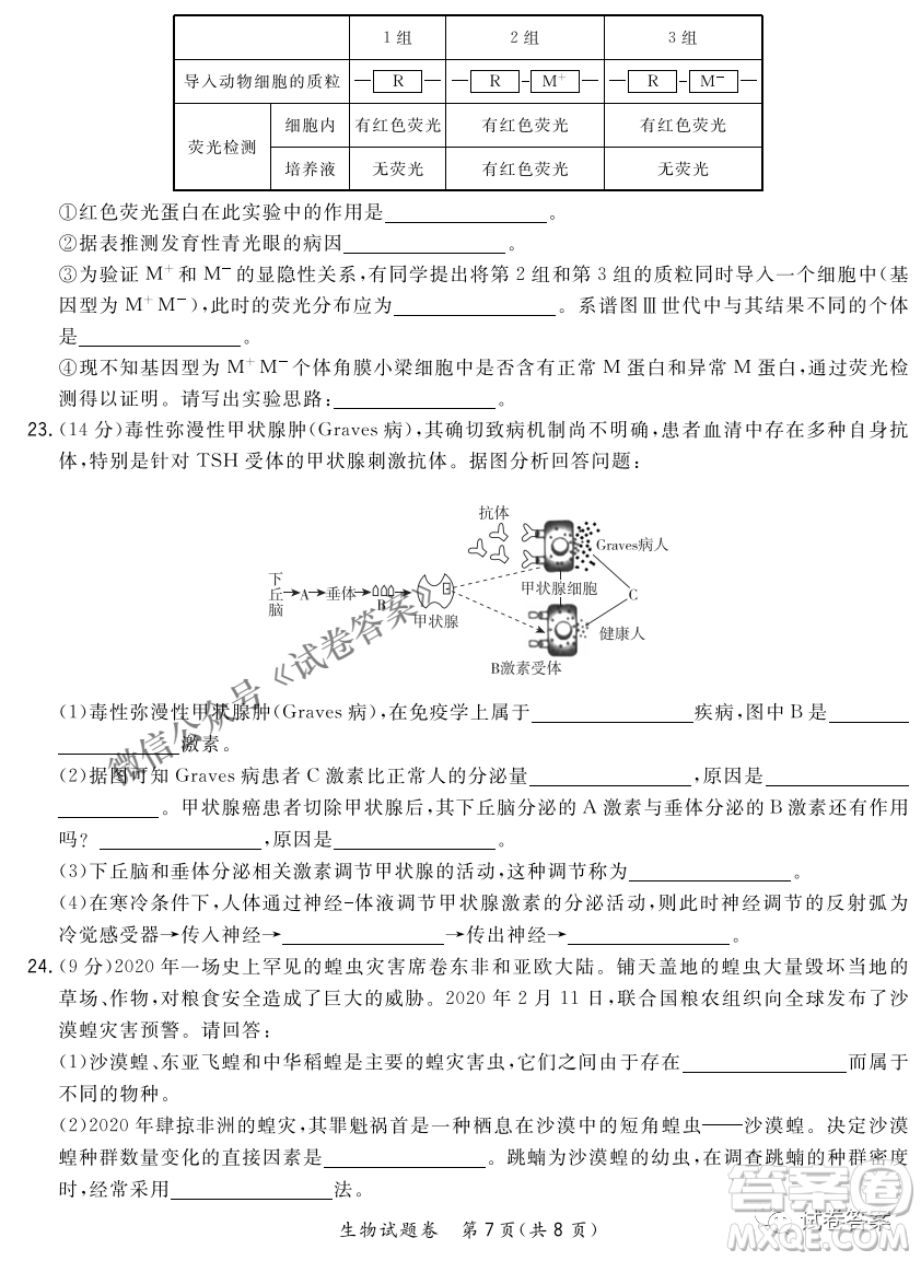 2021屆決勝新高考名校交流高三年級9月聯(lián)考生物試題及答案