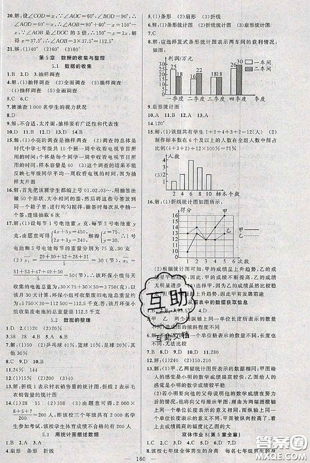 新疆青少年出版社2020秋黃岡100分闖關(guān)七年級(jí)數(shù)學(xué)上冊滬科版答案