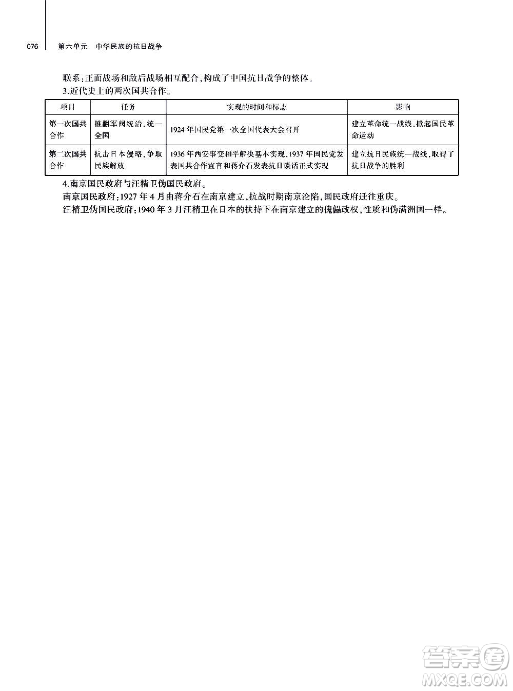 大象出版社2020年基礎(chǔ)訓(xùn)練歷史八年級上冊人教版答案