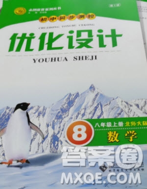 2020年初中同步測控優(yōu)化設計八年級上冊數(shù)學北師大版參考答案