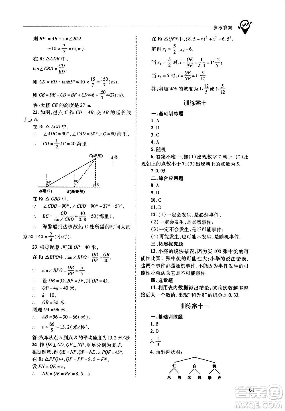 2020年新課程問題解決導(dǎo)學(xué)方案數(shù)學(xué)九年級上冊華東師大版答案