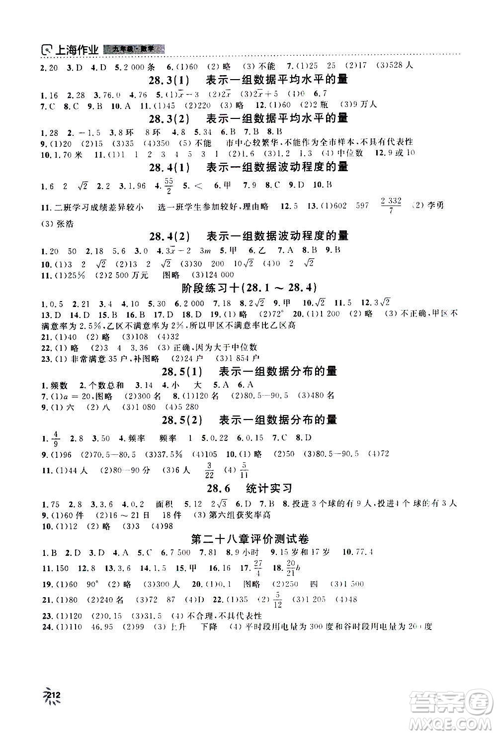 上海大學(xué)出版社2020年鐘書金牌上海作業(yè)數(shù)學(xué)九年級上冊答案