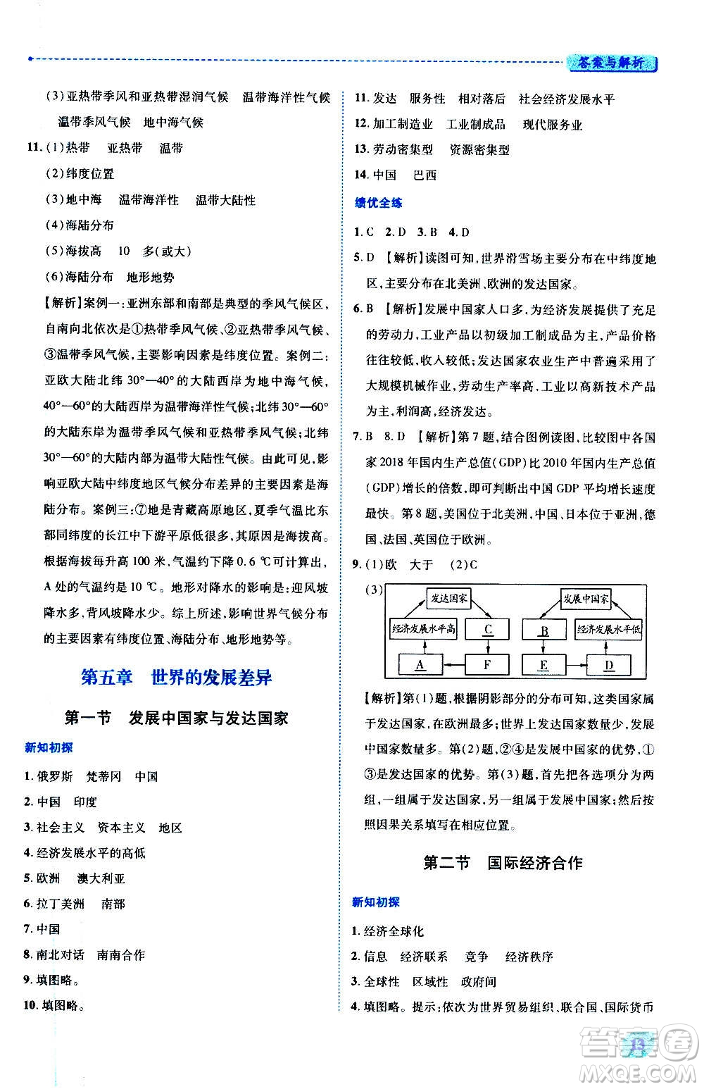 陜西師范大學(xué)出版總社2020年績(jī)優(yōu)學(xué)案地理七年級(jí)上冊(cè)湘教版答案