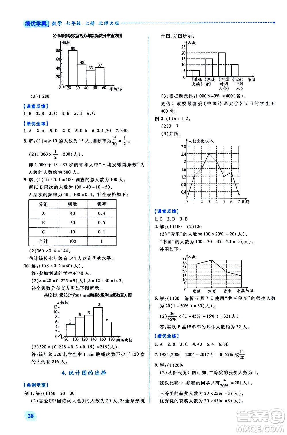 陜西師范大學(xué)出版總社2020年績優(yōu)學(xué)案數(shù)學(xué)七年級上冊北師大版答案