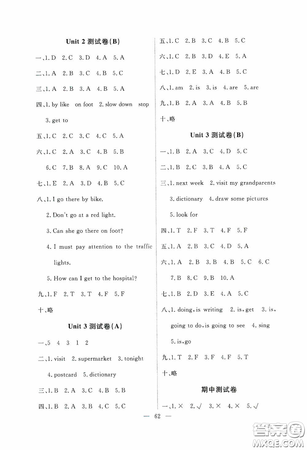 江西教育出版社2020能力形成同步測試卷六年級英語上冊人教PEP版答案