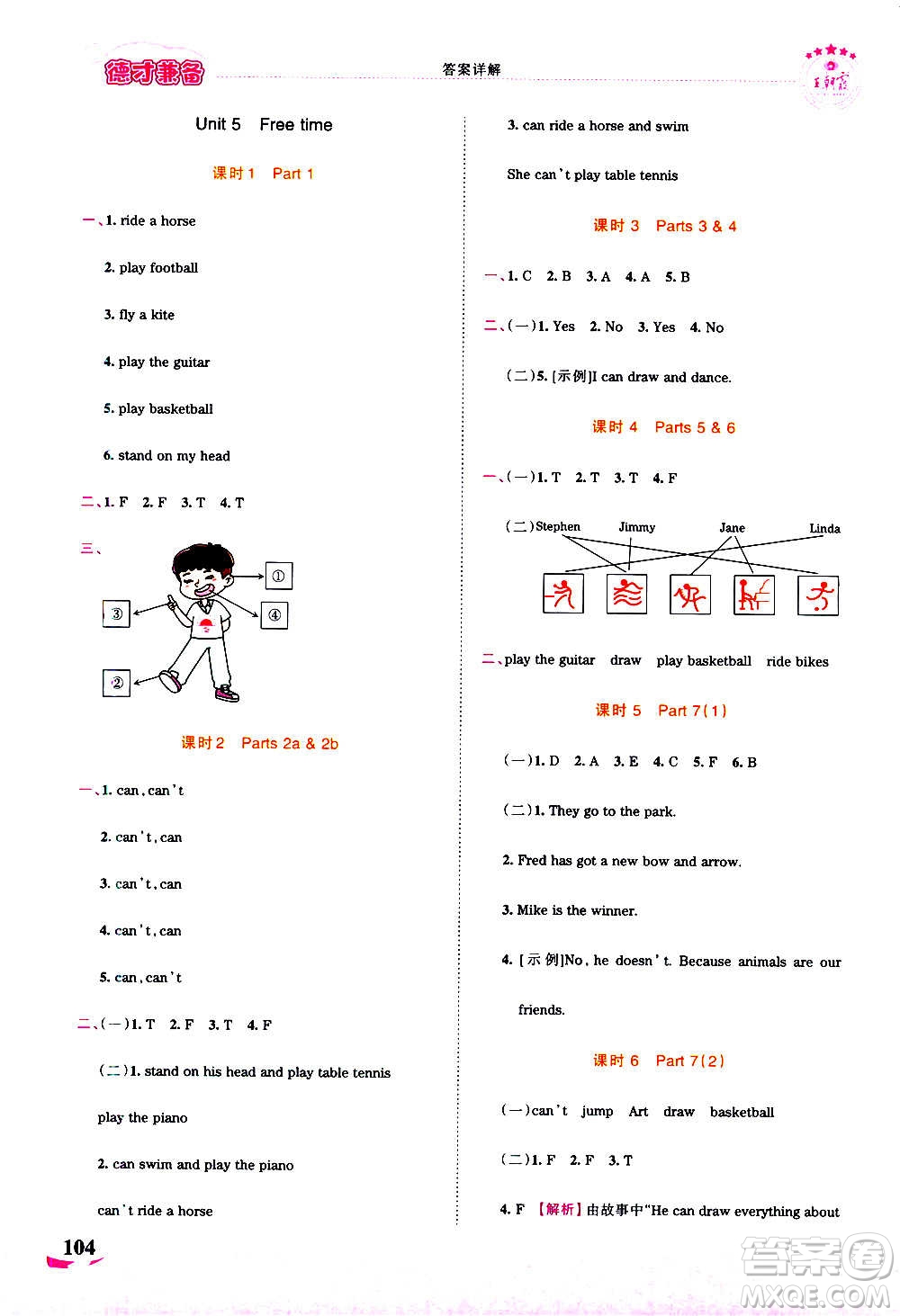 2020秋王朝霞德才兼?zhèn)渥鳂I(yè)創(chuàng)新設(shè)計(jì)英語四年級(jí)上冊(cè)劍橋版答案