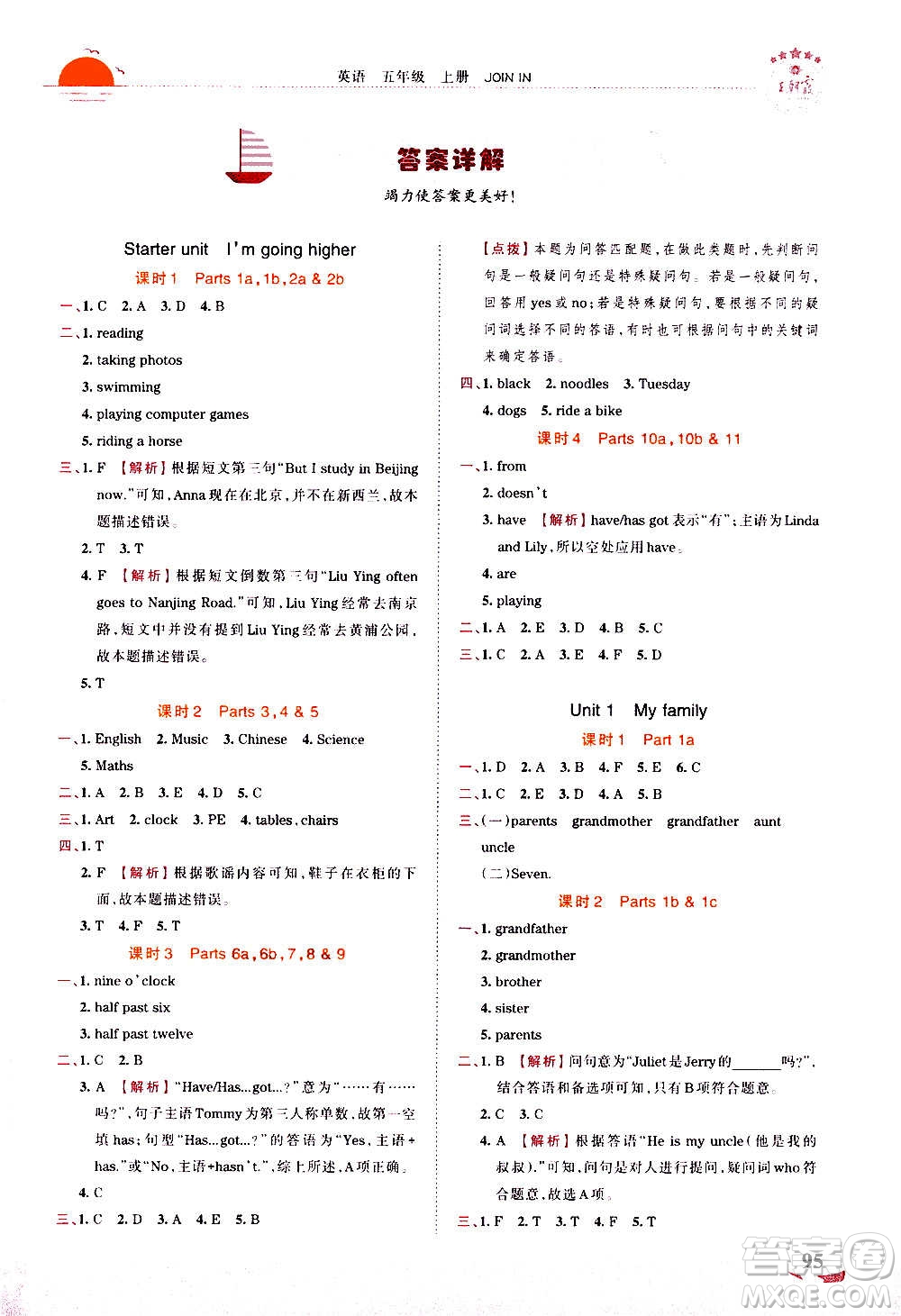 2020秋王朝霞德才兼?zhèn)渥鳂I(yè)創(chuàng)新設(shè)計英語五年級上冊劍橋版答案