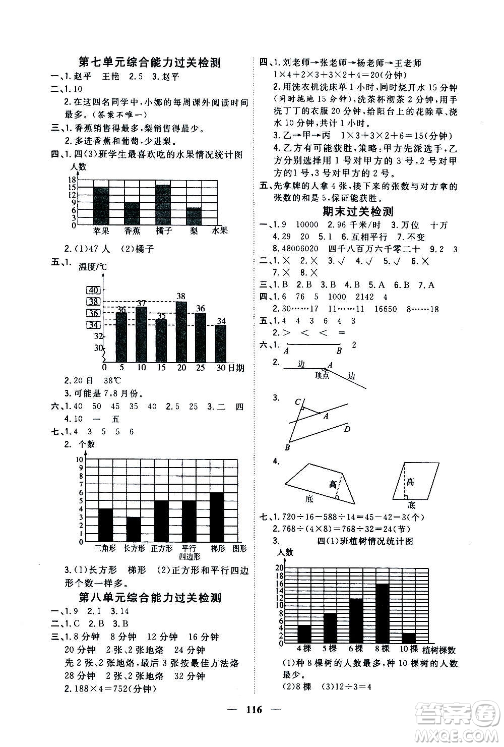 浙江大學(xué)出版社2020年課時特訓(xùn)優(yōu)化作業(yè)數(shù)學(xué)四年級上冊R人教版答案