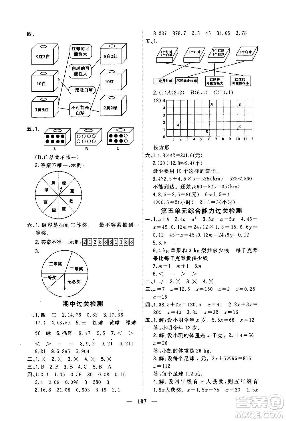 浙江大學(xué)出版社2020年課時(shí)特訓(xùn)優(yōu)化作業(yè)數(shù)學(xué)五年級(jí)上冊(cè)R人教版答案