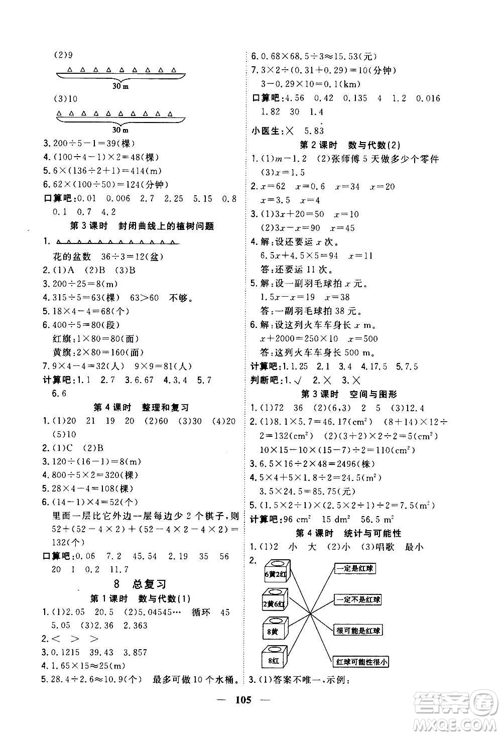 浙江大學(xué)出版社2020年課時(shí)特訓(xùn)優(yōu)化作業(yè)數(shù)學(xué)五年級(jí)上冊(cè)R人教版答案