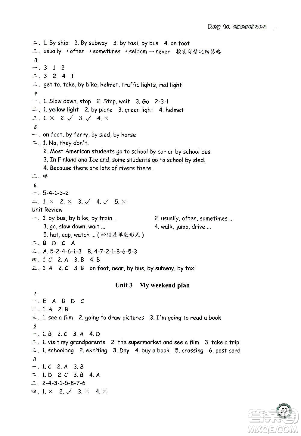 浙江教育出版社2020年小學(xué)英語(yǔ)課時(shí)特訓(xùn)六年級(jí)上冊(cè)答案