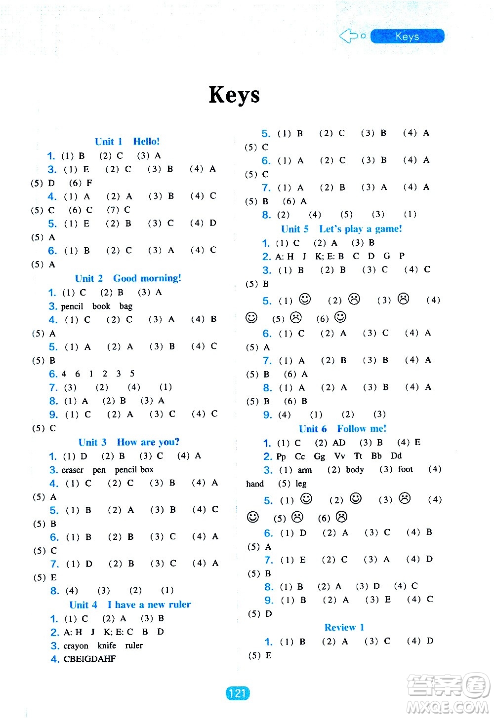 2020年新編新課程能力培養(yǎng)英語三年級上冊遼師大版答案