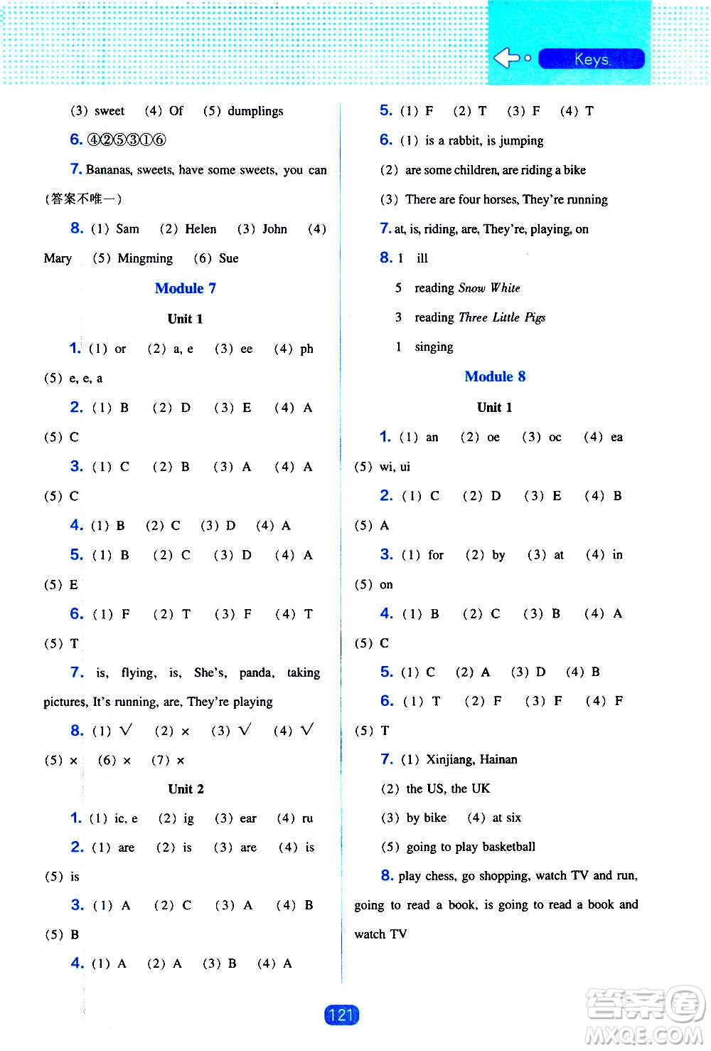 2020年新編新課程能力培養(yǎng)英語四年級上冊外研版答案