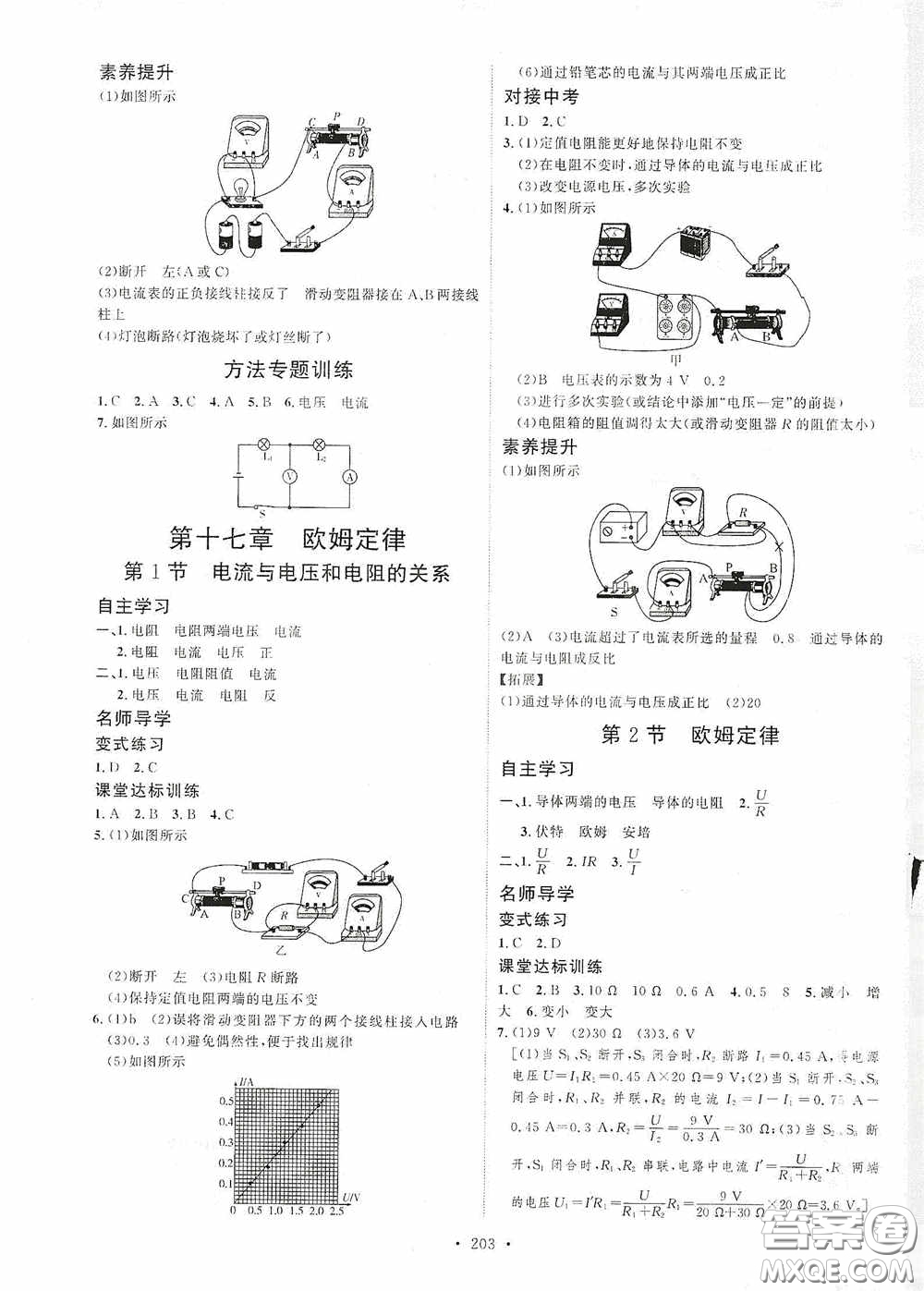 陜西人民出版社2020實(shí)驗(yàn)教材新學(xué)案九年級(jí)物理全一冊(cè)人教版答案