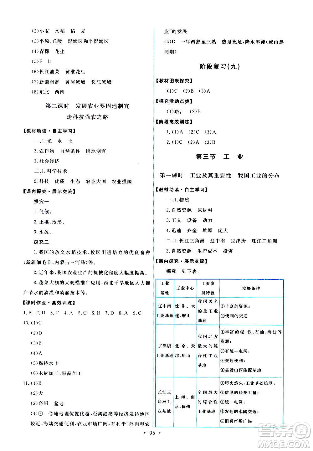 人民教育出版社2020年能力培養(yǎng)與測(cè)試地理八年級(jí)上冊(cè)人教版答案