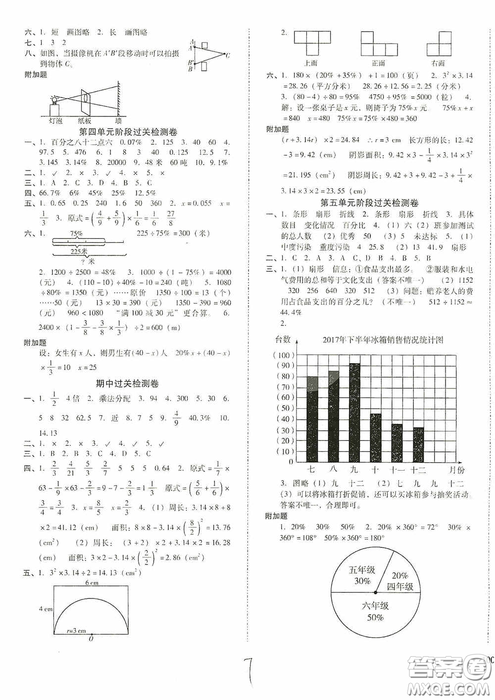 遼寧教育出版社2020尖子生課時(shí)作業(yè)六年級(jí)數(shù)學(xué)上冊(cè)北師大版答案