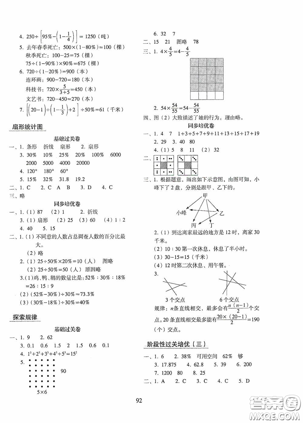 2020秋期末沖刺100分完全試卷同步培優(yōu)訓(xùn)練小學(xué)數(shù)學(xué)六年級上冊答案