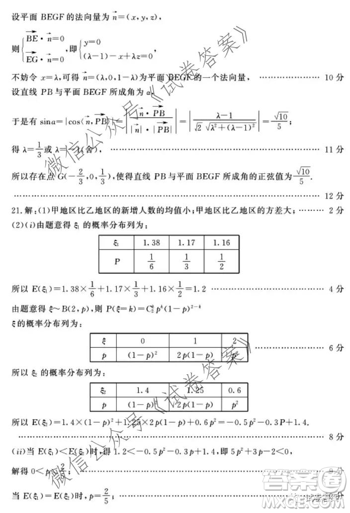 蘇魯名校2021屆高三年級第一次聯(lián)合考試數(shù)學(xué)試題及答案