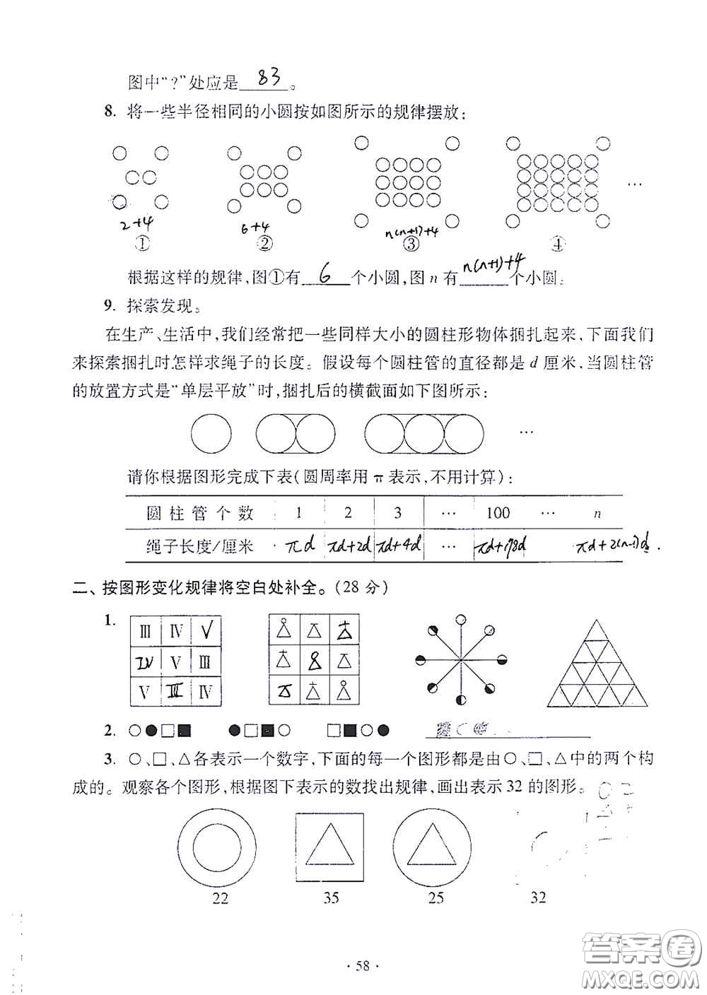 青島出版社2020單元自測試卷六年級數(shù)學上冊人教版答案