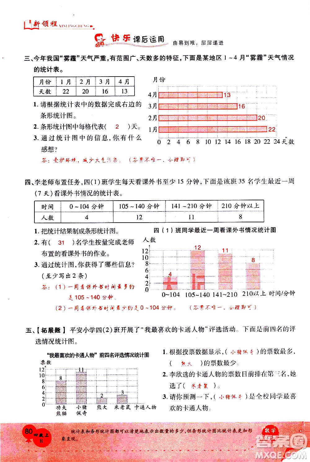 2020年新領(lǐng)程優(yōu)異真卷匯編數(shù)學(xué)四年級上冊R人教版答案