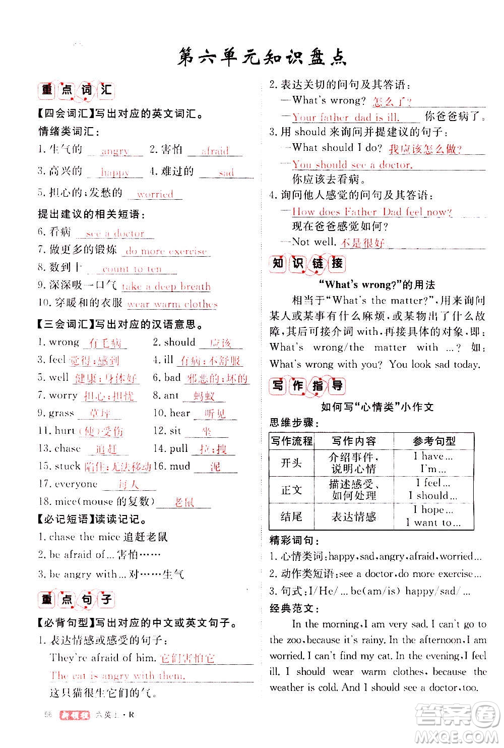 2020年新領(lǐng)程優(yōu)異真卷匯編英語(yǔ)六年級(jí)上冊(cè)R人教版答案